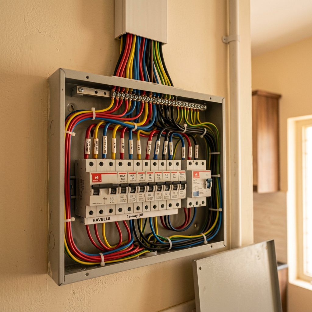 A tidy, finished electrical panel