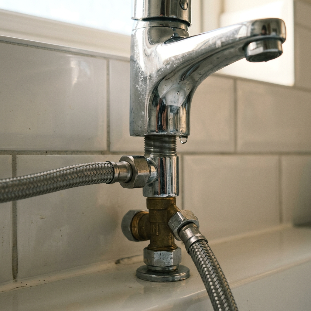A newly fixed tap and pipe fitting